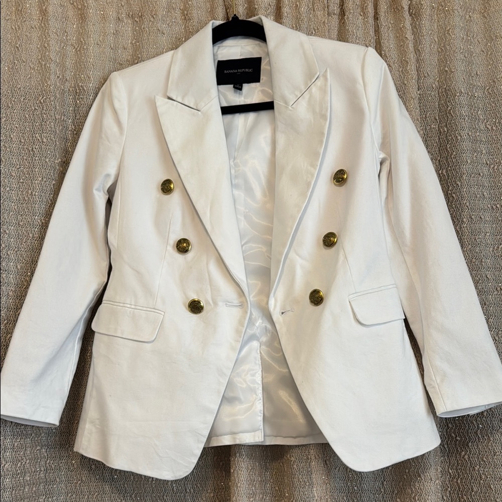 Banana Republic Factory Iconic Blazer White
